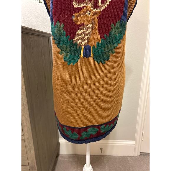 Traditional Trading Co | Vintage Deer Knit Button Front Vest | Small - Picture 13 of 14